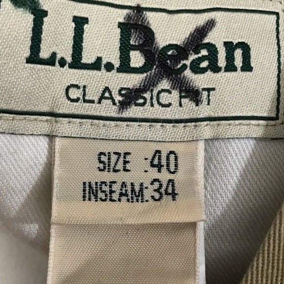 LL Bean Men’s Pleat Front Dark Khaki Pants 40” by 33.5” NWT. - Picture 6 of 7